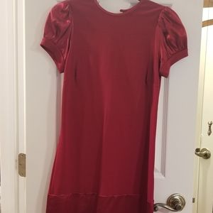 Maroon short sleeve mini dress